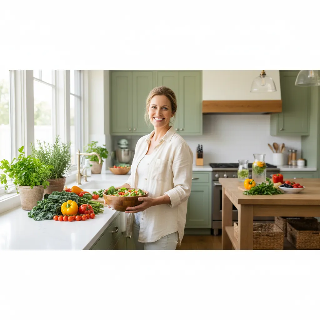 Woman in natural wellness lifestyle setting